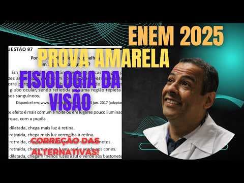 Thumbnail da aula: ENEM 2025 AMARELA Q.97_Por que os olhos ficam vermelhos em algumas fotografias? Em fotos tiradas com