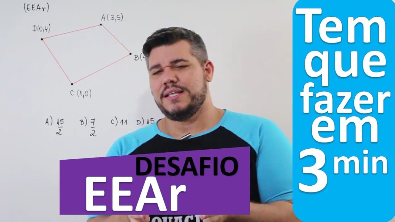 Thumbnail: 😎DESAFIO EEAr #4 - Tem que fazer em 3 minutos! Área de Quadrilátero