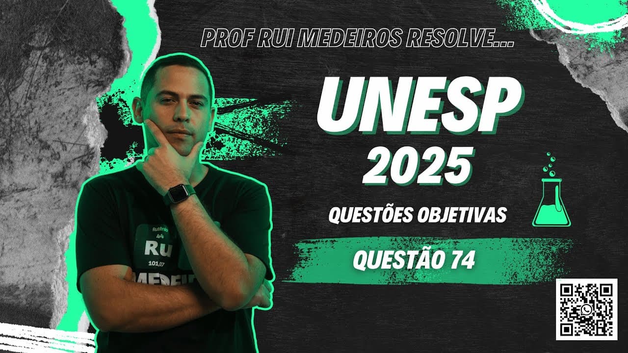 Thumbnail: UNESP 2025 | QUÍMICA | Questão 74 | Prof. Rui Medeiros