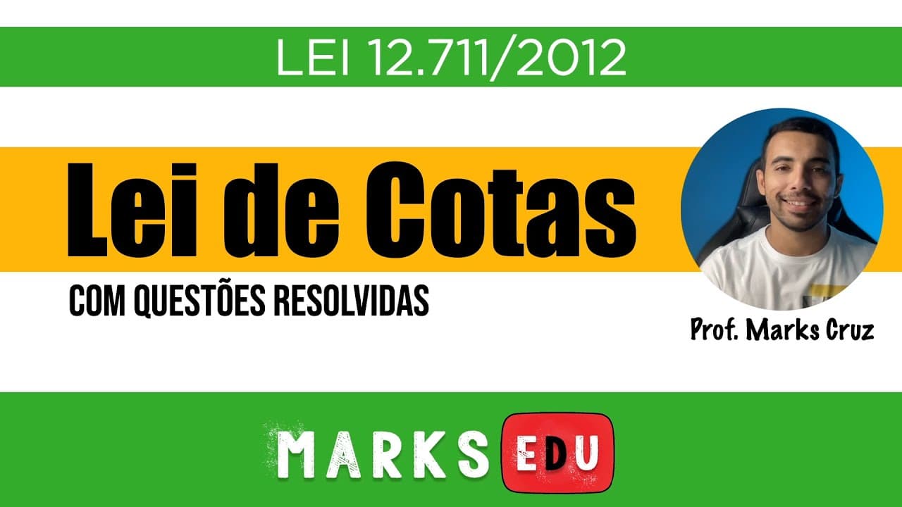 Thumbnail: Lei 12711/2012 (Lei de Cotas) completa com questões