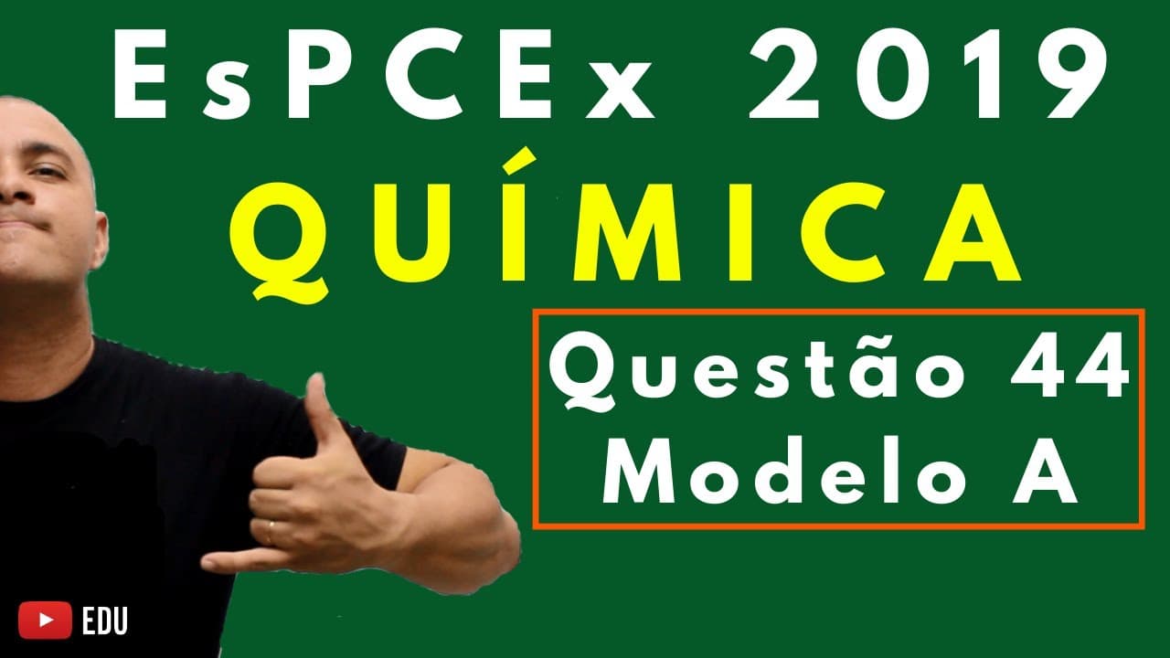 Thumbnail: [Questão Comentada] - EsPCEx 2019 - Tema: ESTEQUIOMETRIA E GÁS FORA DA CNTP