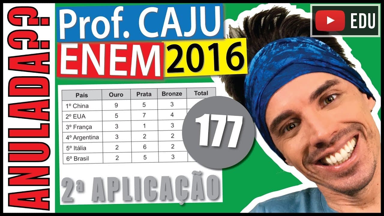 Thumbnail: [ENEM 2016 2Ap] 177 📓 INTERPRETAÇÃO DE TABELAS O quadro apresenta a ordem de colocação dos seis
