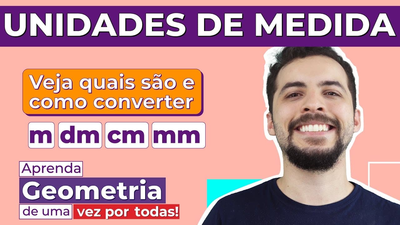 Thumbnail: UNIDADES DE MEDIDA NA GEOMETRIA: quais são e como converter | Geometria Básica | Lucas Borguezan