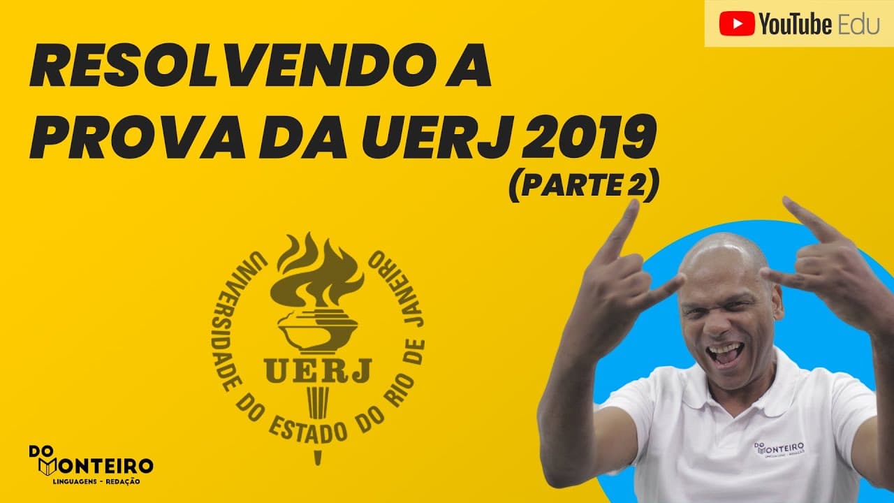 Thumbnail: UERJ 2019 - PROVA RESOLVIDA (PARTE 2) 📚🔴