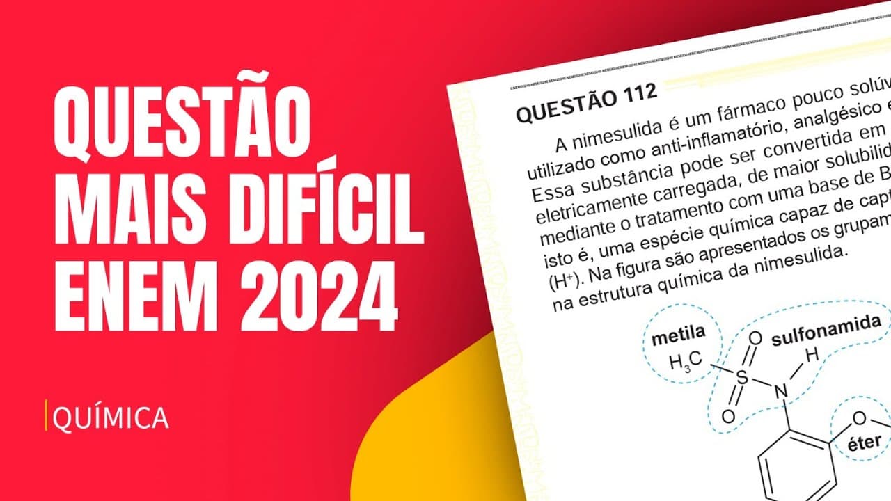 Thumbnail: QUESTÃO DE QUÍMICA MAIS DIFÍCIL DO ENEM 2024 | Proenem