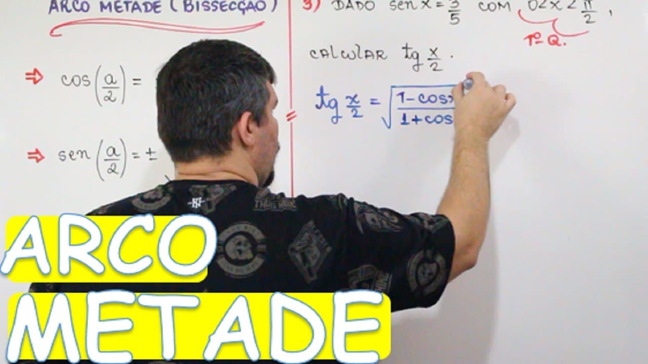 Thumbnail: ARCO METADE (BISSECÇÃO DE ARCOS) DEDUÇÃO E EXERCÍCIOS (AULA 21/24)