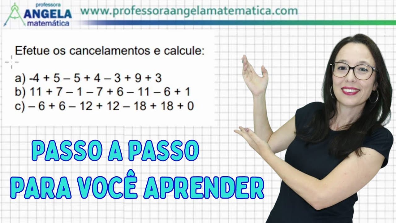 Thumbnail: TÉCNICA DO CANCELAMENTO - EXPRESSÃO NUMÉRICA - Professora Angela Matemática