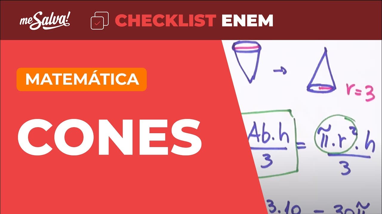 Thumbnail: Geometria Espacial: Cones - Matemática | Checklist ENEM | Me Salva!