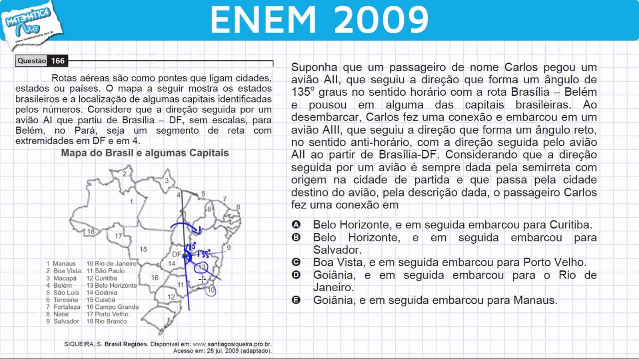 Thumbnail: ENEM 2009 Matemática #31 - Ângulos para Determinar Rotas Aéreas