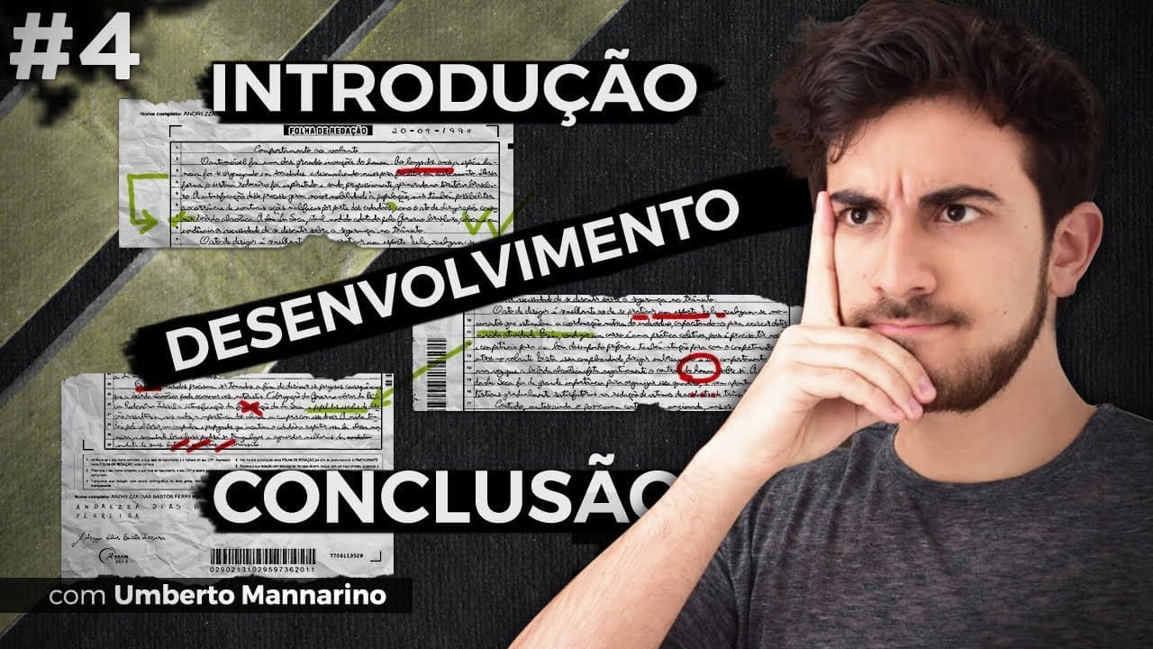 Thumbnail: Uma ótima redação do ENEM, mas que PERDERIA PONTO por não se atentar ao modelo