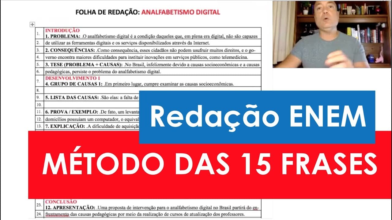Thumbnail: Resolvendo a Redação Enem – Tema Analfabetismo Digital