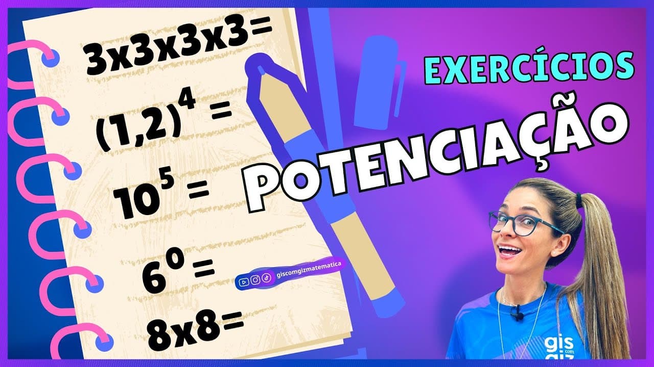 Thumbnail: POTENCIAÇÃO - LISTA DE EXERCÍCIOS
