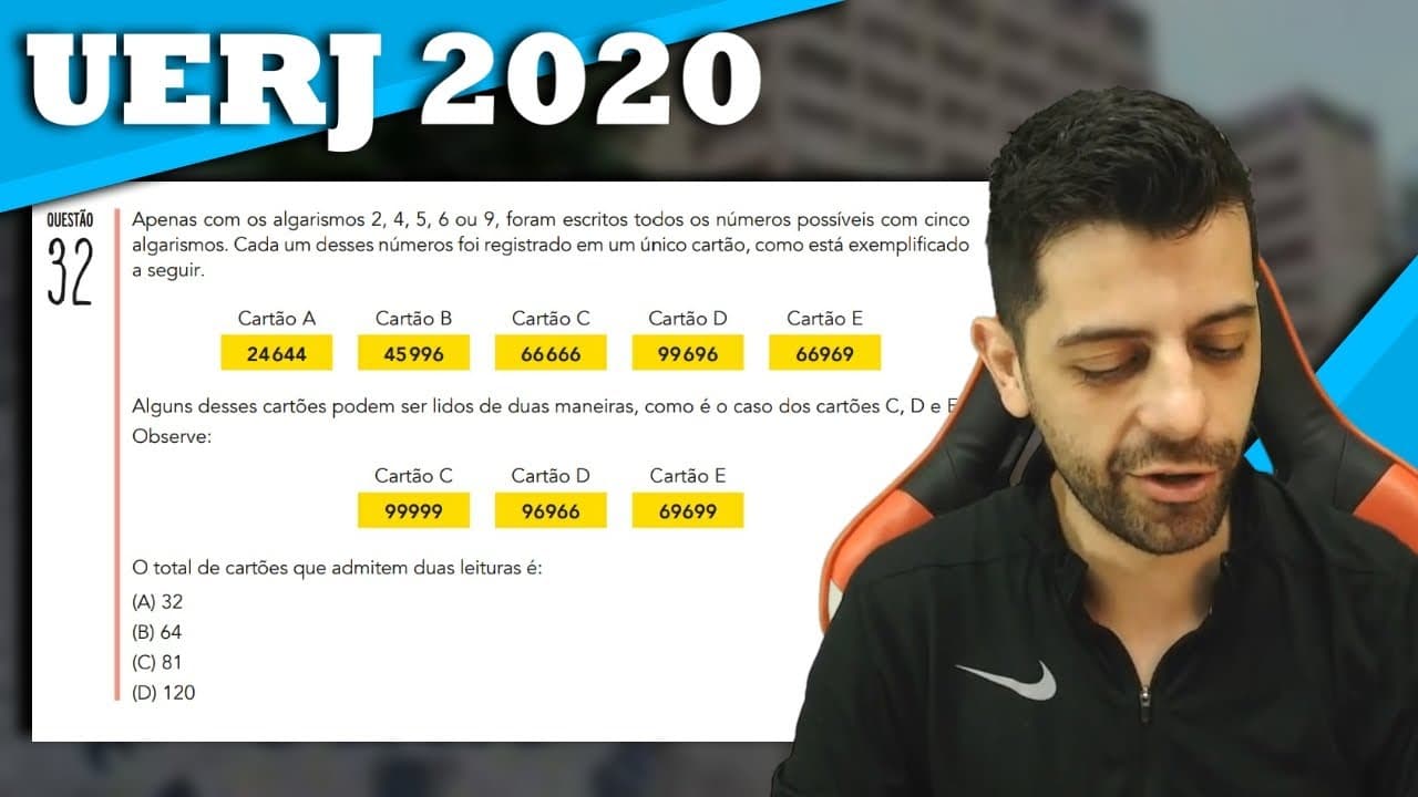 Thumbnail: UERJ 2020 Q32 Apenas com os algarismos 2, 4, 5, 6 ou 9, foram escritos