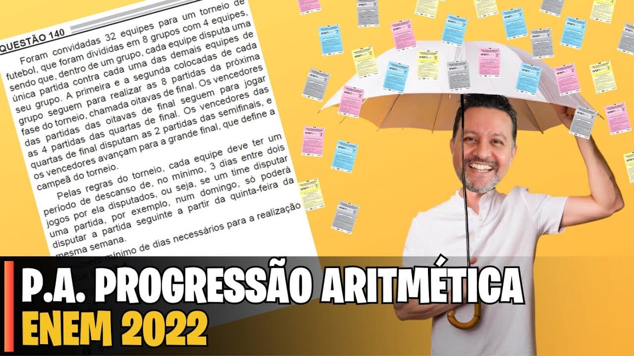 Thumbnail: ENEM 2022 | MATEMÁTICA - Foram convidadas 32 equipes para um torneio de futebol, que foram divididas