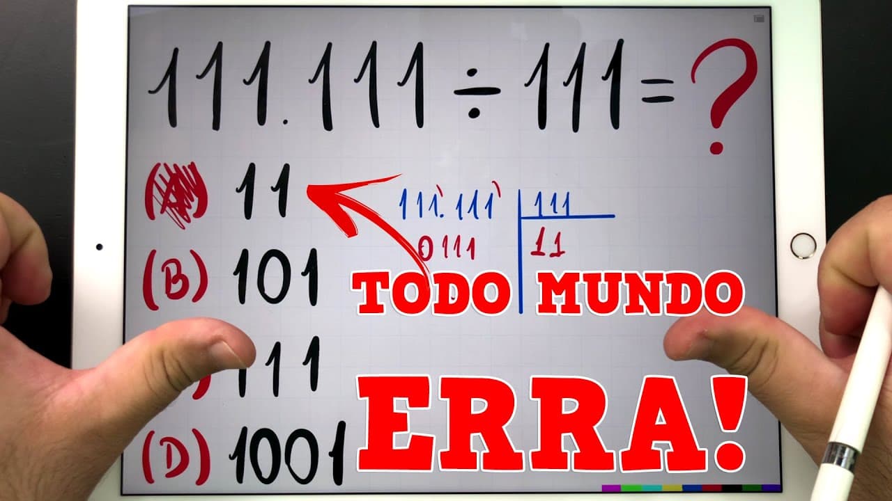 Thumbnail: ⭐ NINGUÉM EFETUA A DIVISÃO 111.111÷111 DIREITO... Você Consegue Acertar?