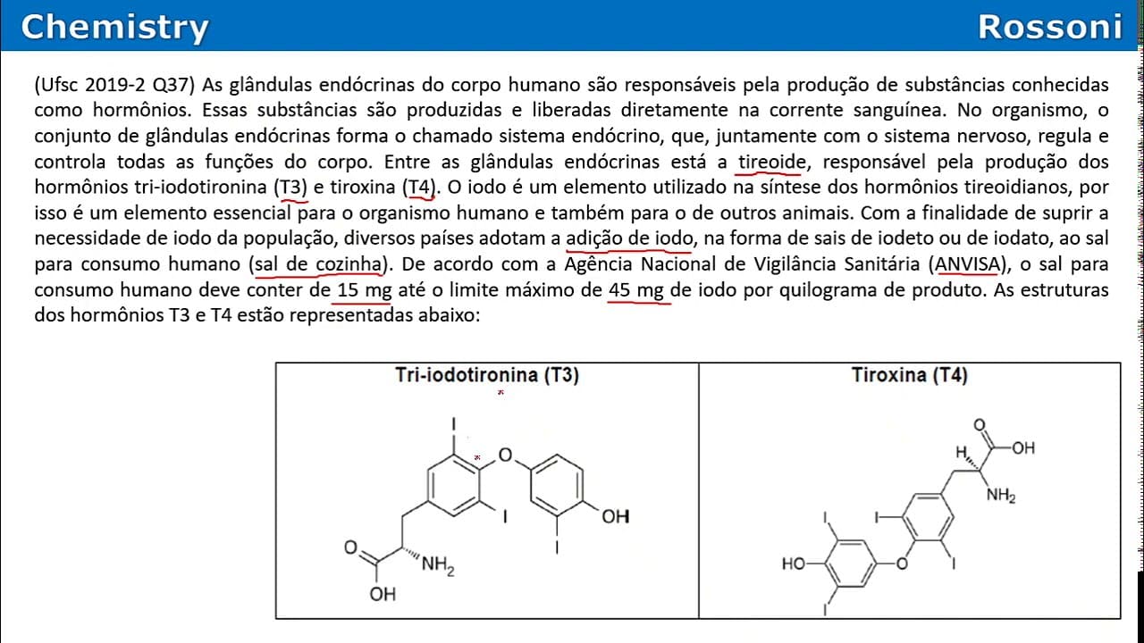 Thumbnail: Ufsc 2019-2 Q37 - Hormônios T3 e T4