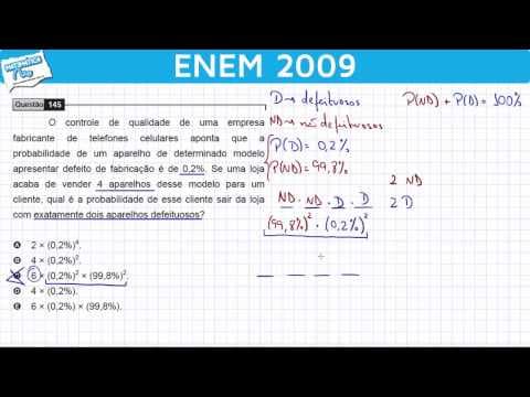 Thumbnail da aula: ENEM 2009 Matemática #10 - Probabilidade e Telefone Celular Defeituoso