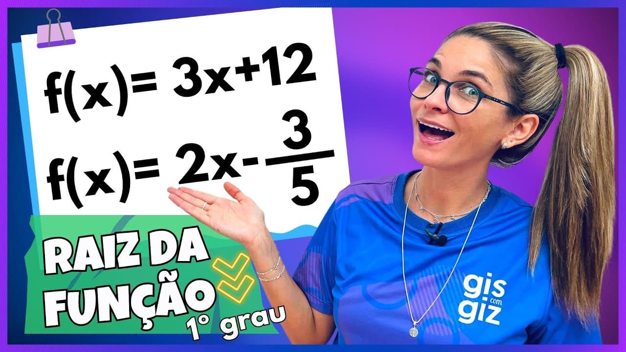 Thumbnail: RAIZ OU ZERO DA FUNÇÃO AFIM | PRIMEIRO 1º GRAU | RESUMÃO