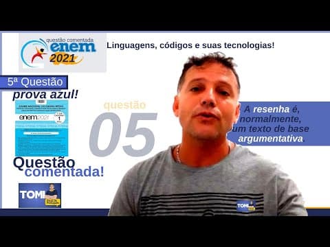 Thumbnail da aula: #Enem2021: resenha e texto argumentativo. Questão comentada
