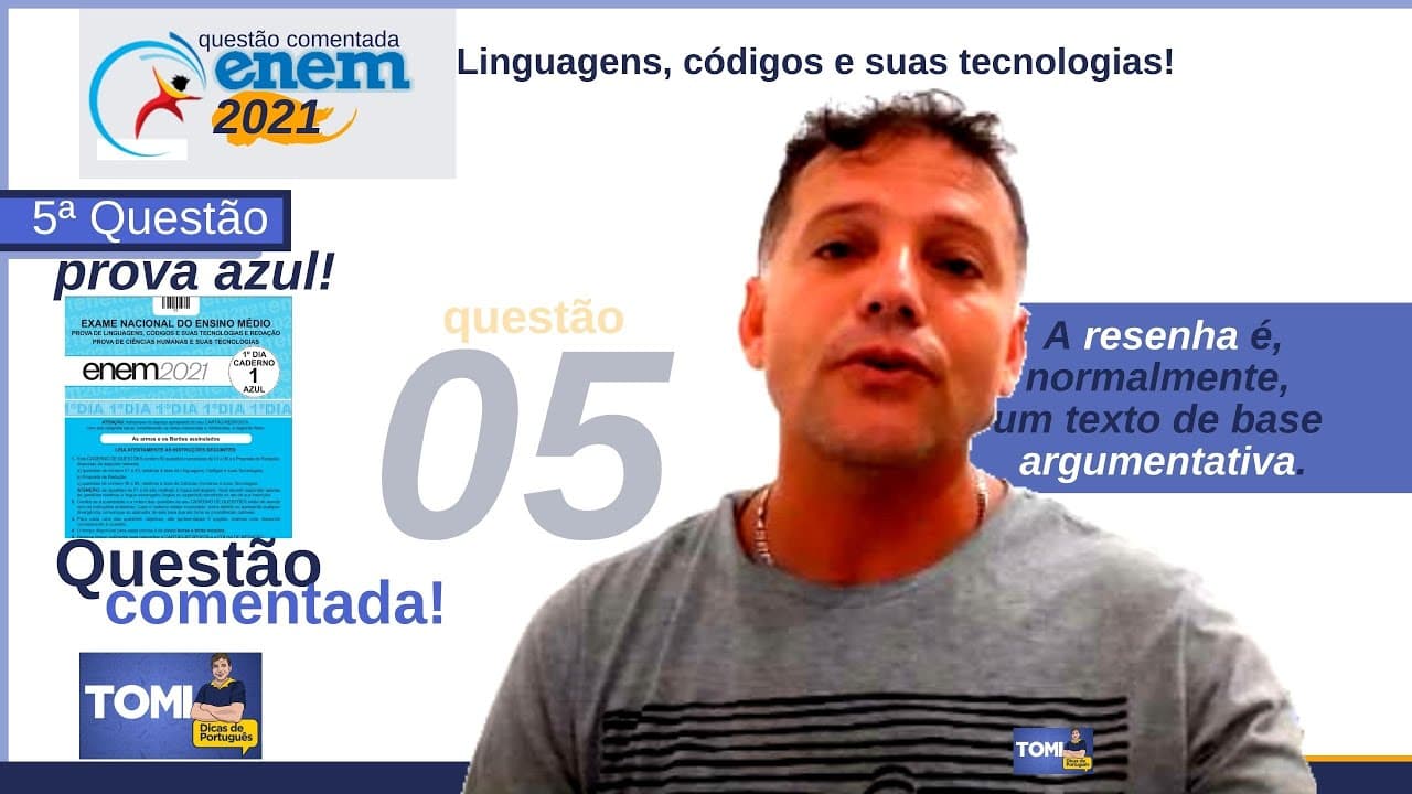 Thumbnail: #Enem2021: resenha e texto argumentativo. Questão comentada