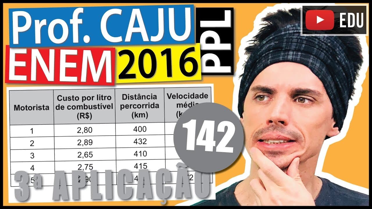 Thumbnail: [ENEM 2016 PPL] 142 📓 ÁLGEBRA O quadro apresenta dados sobre viagens distintas, realizadas com