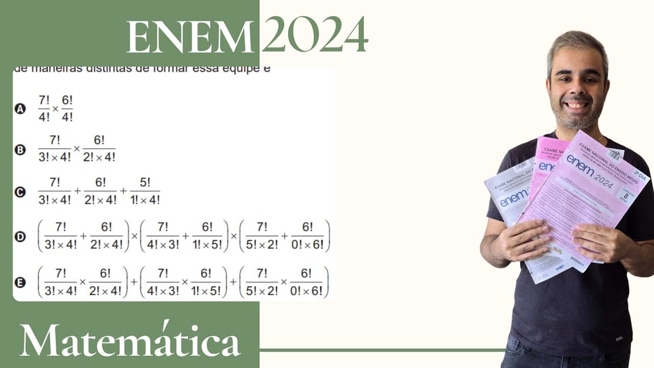 Thumbnail: ENEM 2024 - Um hospital tem 7 médicos cardiologistas e 6 médicos neurologistas em seu quadro de