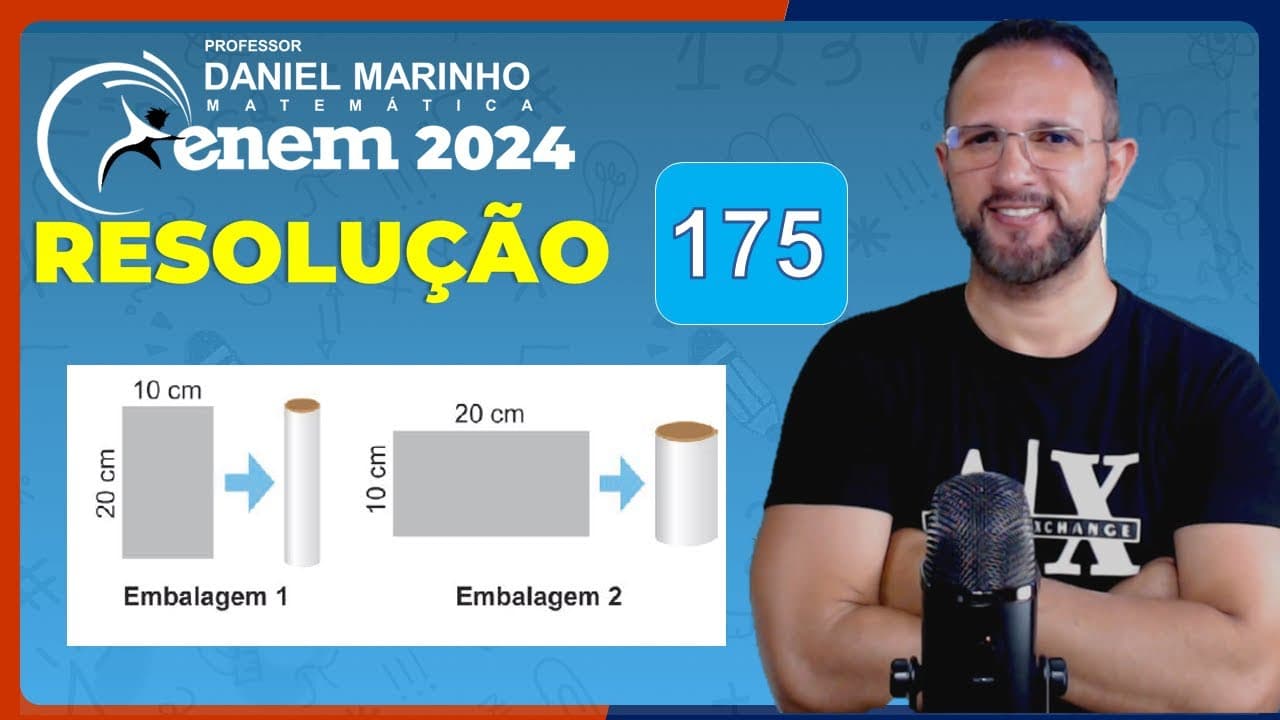 Thumbnail: RESOLUÇÃO DO ENEM 2024 | MATEMÁTICA | CADERNO AZUL - Questão 175