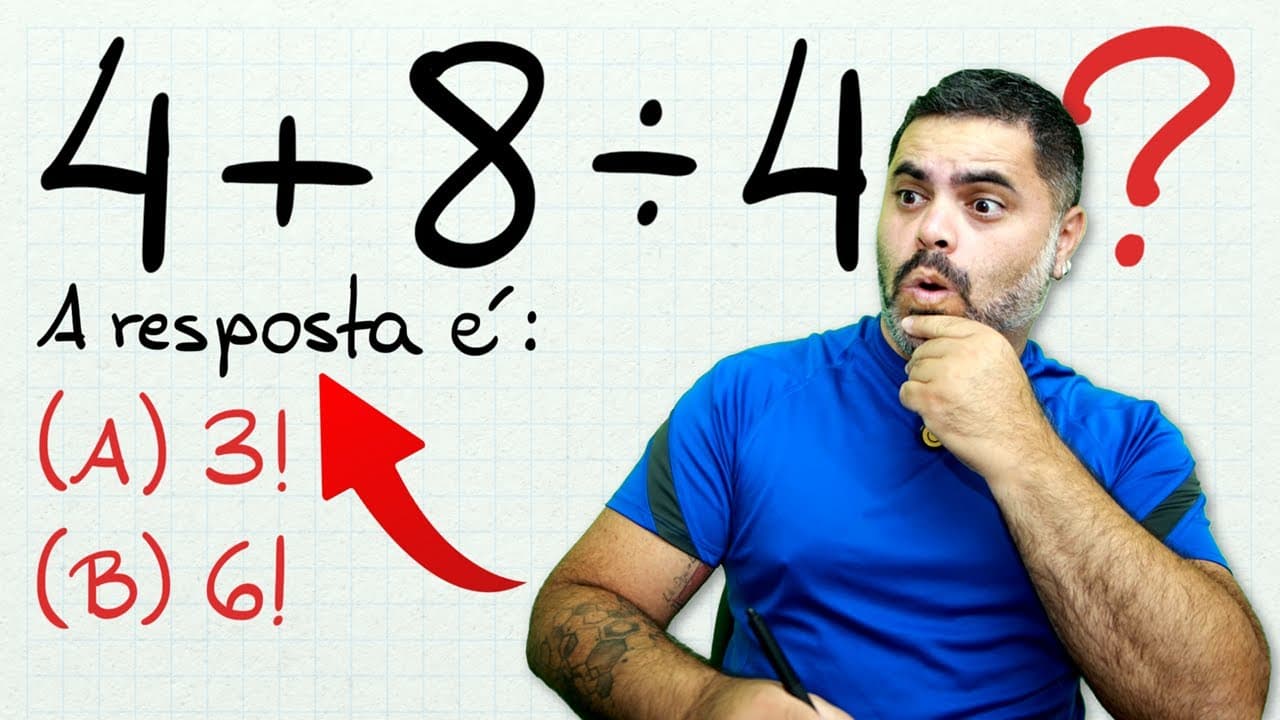 Thumbnail: 🤯 QUEM ERRA, ACERTA! E QUEM ACERTA, ERRA essa EXPRESSÃO NUMÉRICA BUGANTE! Você consegue resolver?