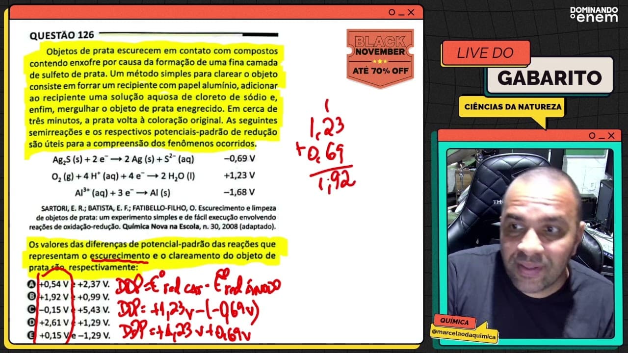 Thumbnail: ENEM 2025: Objetos de prata escurecem em contato com compostos contendo enxofre por causa da formaçã