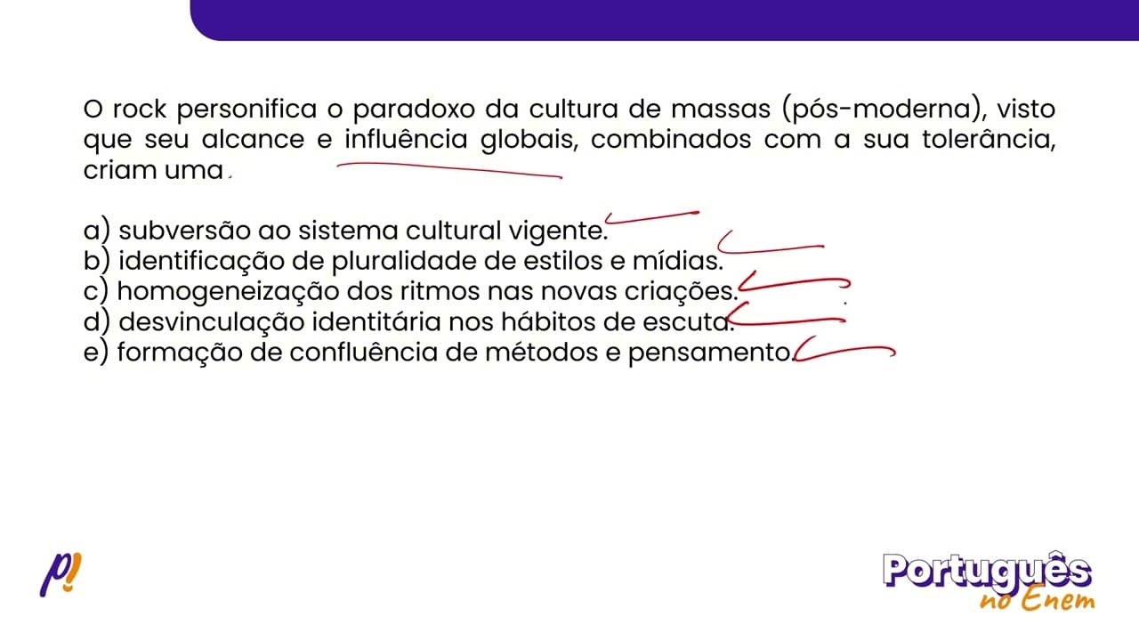 Thumbnail: ENEM DIGITAL 2020 - INTERPRETAÇÃO E INFERÊNCIA DE TEXTOS | Ao lado da indústria da moda, a do roc...
