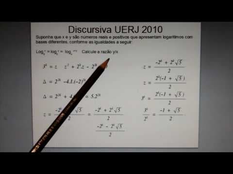 Thumbnail da aula: Discursiva UERJ  Equação logaritmica