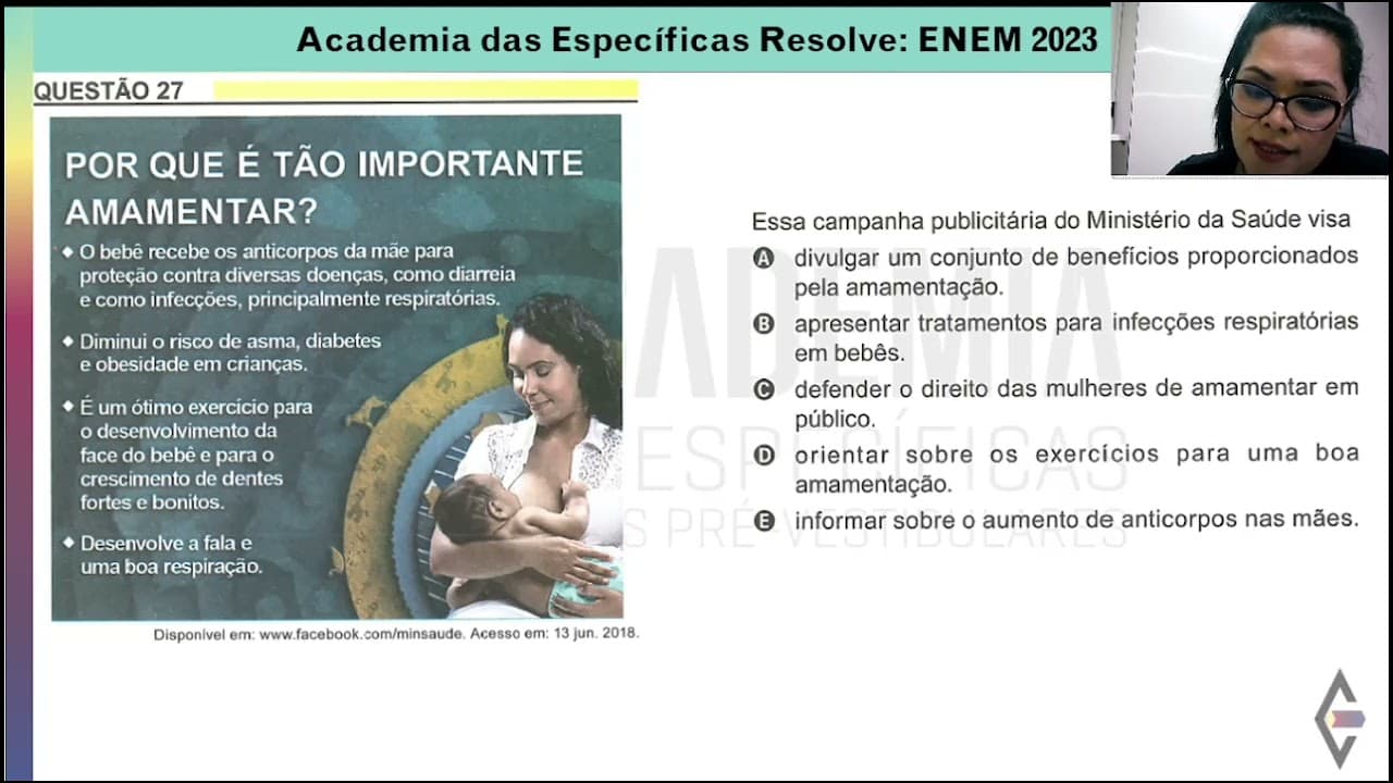 Thumbnail: Resolução Enem 2023 Caderno Amarelo Questão 27 - Gabarito A