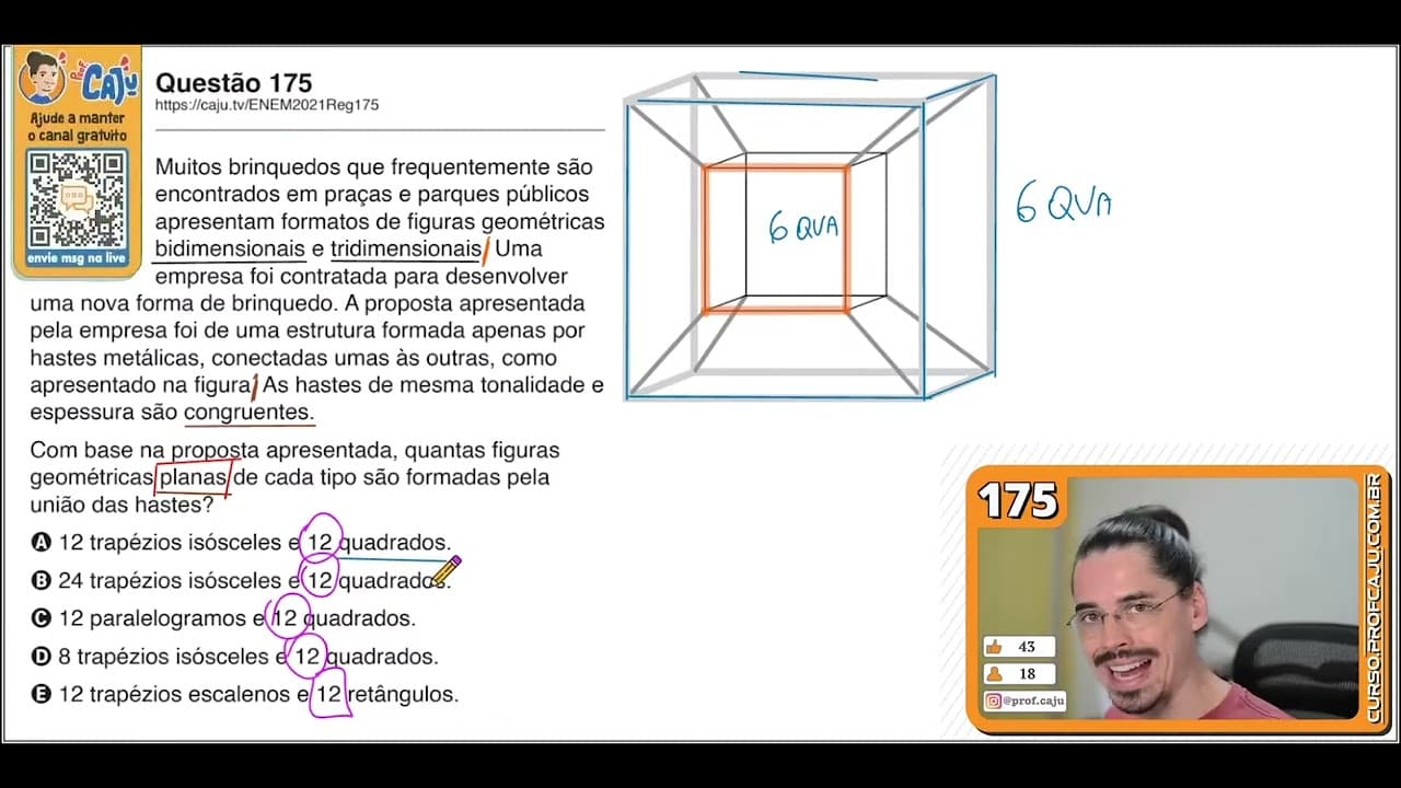 Thumbnail: [ENEM 2021] 175 📘 GEOMETRIA ESPACIAL Muitos brinquedos que frequentemente são encontrados em praças