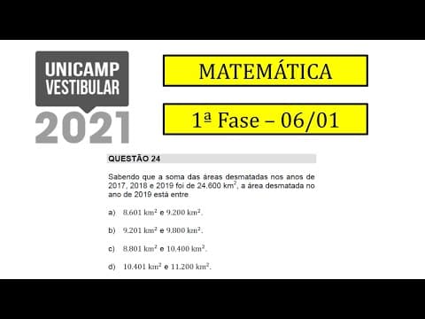 Thumbnail da aula: UNICAMP 2021 - 06/01 - Matemática - Questão 24 - Porcentagem