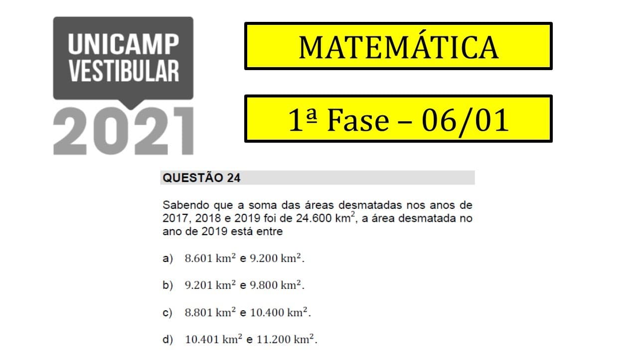 Thumbnail: UNICAMP 2021 - 06/01 - Matemática - Questão 24 - Porcentagem