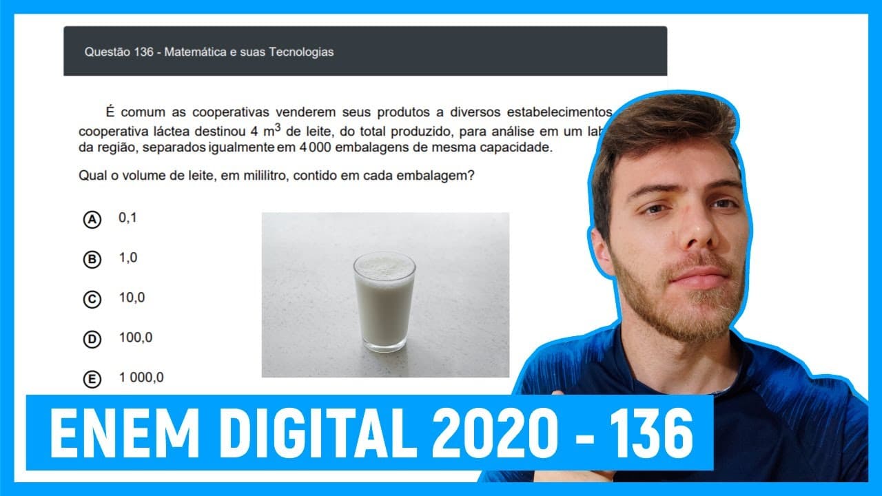 Thumbnail: 🛑Questão 136 Enem DIGITAL 2020 - TRANSFORMAÇÃO DE UNIDADE - É comum as cooperativas venderem...
