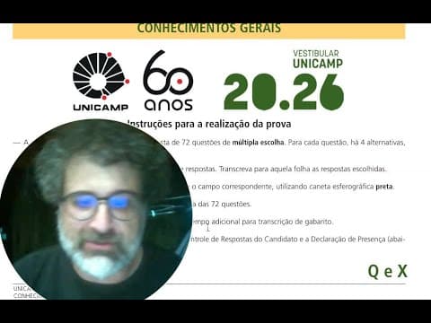 Thumbnail da aula: Correção e Comentários - Unicamp 2026 - 1ª Fase.