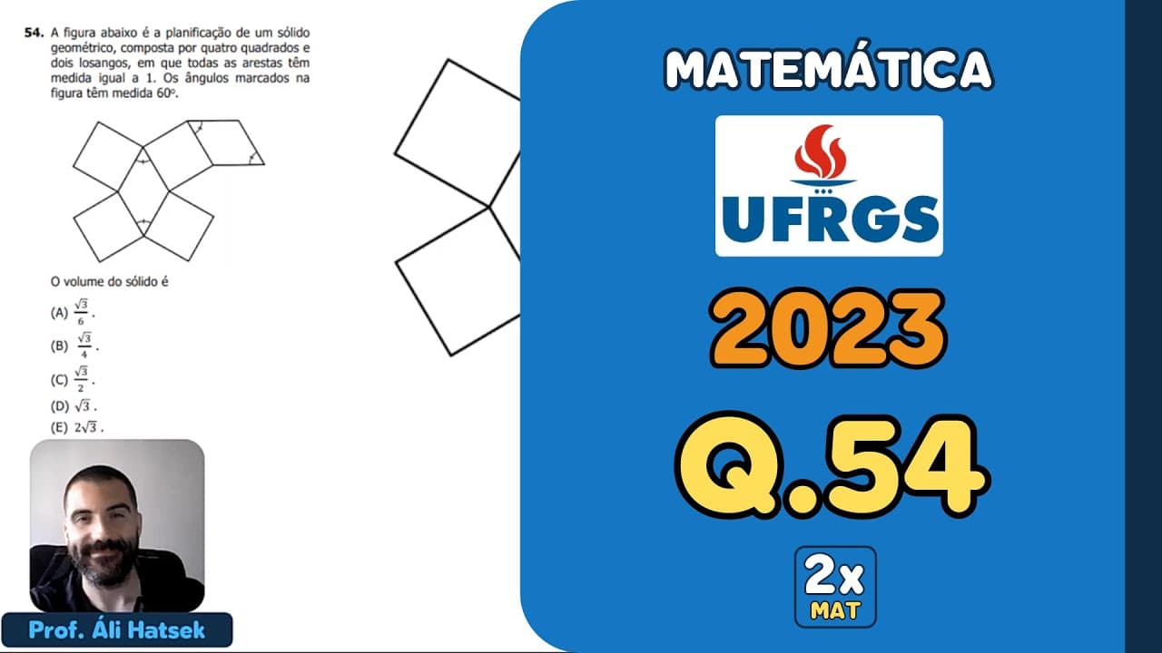 Thumbnail: Resolução Matemática UFRGS 2023 - Questão 54 | Matemática em Dobro