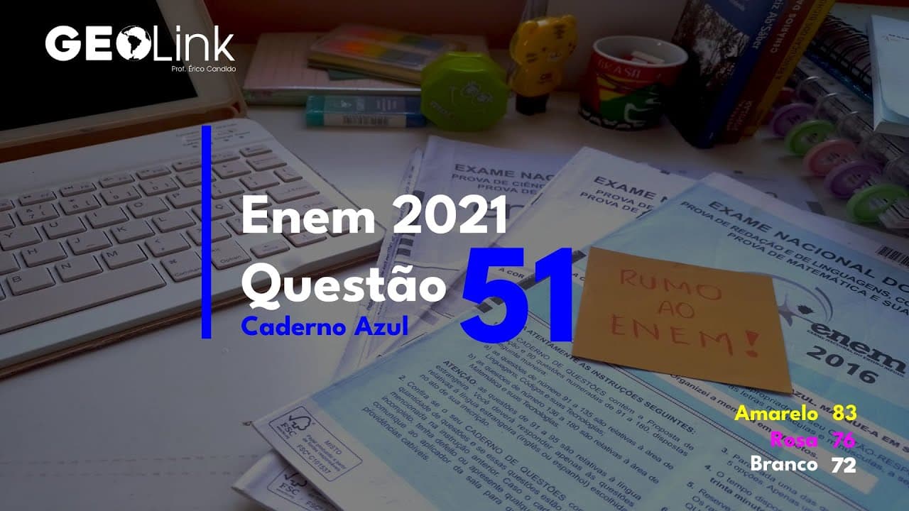 Thumbnail: Enem 2021: questão 51 (Caderno Azul)