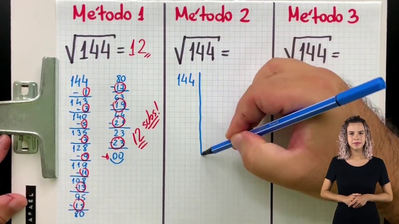 Thumbnail: ⚠️ Calcular RAIZ QUADRADA de 3 Jeitos Diferentes - [Vídeo Para Todos]