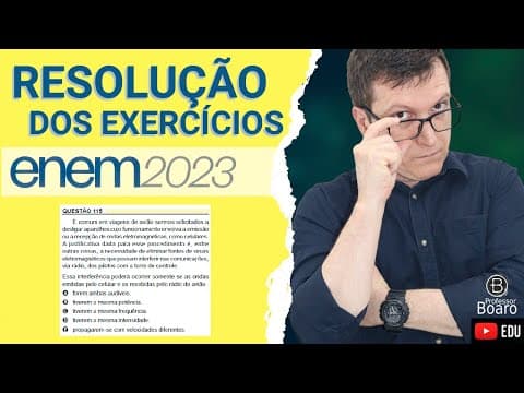 Thumbnail da aula: ENEM 2023 - RESOLUÇÃO dos EXERCÍCIOS - (ENEM 2023 - 115 - Caderno AMARELO) É comum em viagens de