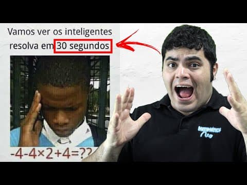 Thumbnail da aula: 🤯 -4-4×2+4 = ??? ⭐️ RESOLVA EM 30 SEGUNDOS! ⏱ Vamos Ver os Inteligentes... 🧠 Você Consegue Desbugar?
