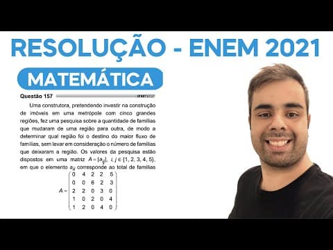 Thumbnail da aula: ENEM 2021 – Uma construtora pretendendo investir na construção de imóveis em uma metrópole com cinco