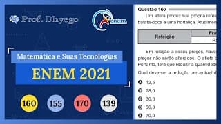 Um atleta produz sua própria refeição com custo fixo de R$ 10,00. Ela é composta por 400g de frango,