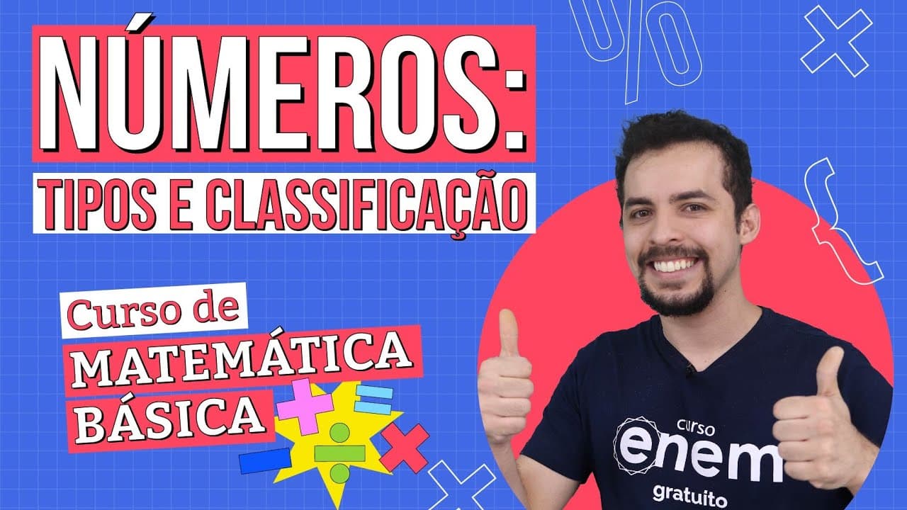 Thumbnail: NÚMEROS: tipos e classificação | Curso de Matemática Básica | Lucas Borguezan