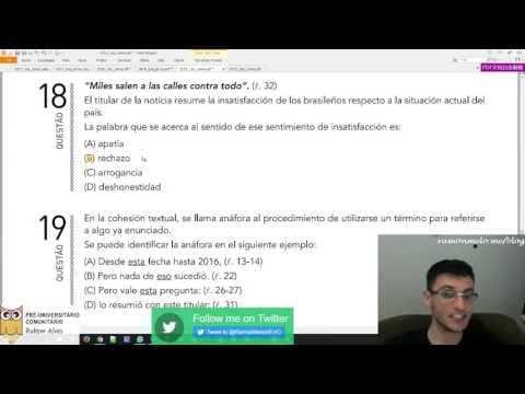 Thumbnail da aula: Resolução da prova de Espanhol do Primeiro Exame de Qualificação do Vestibular Estadual 2015