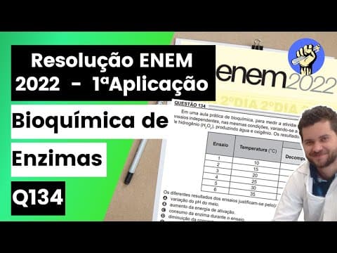 Thumbnail da aula: ✏️ENEM 2022 | Em uma aula prática de bioquímica, para medir a atividade catalítica da enzima