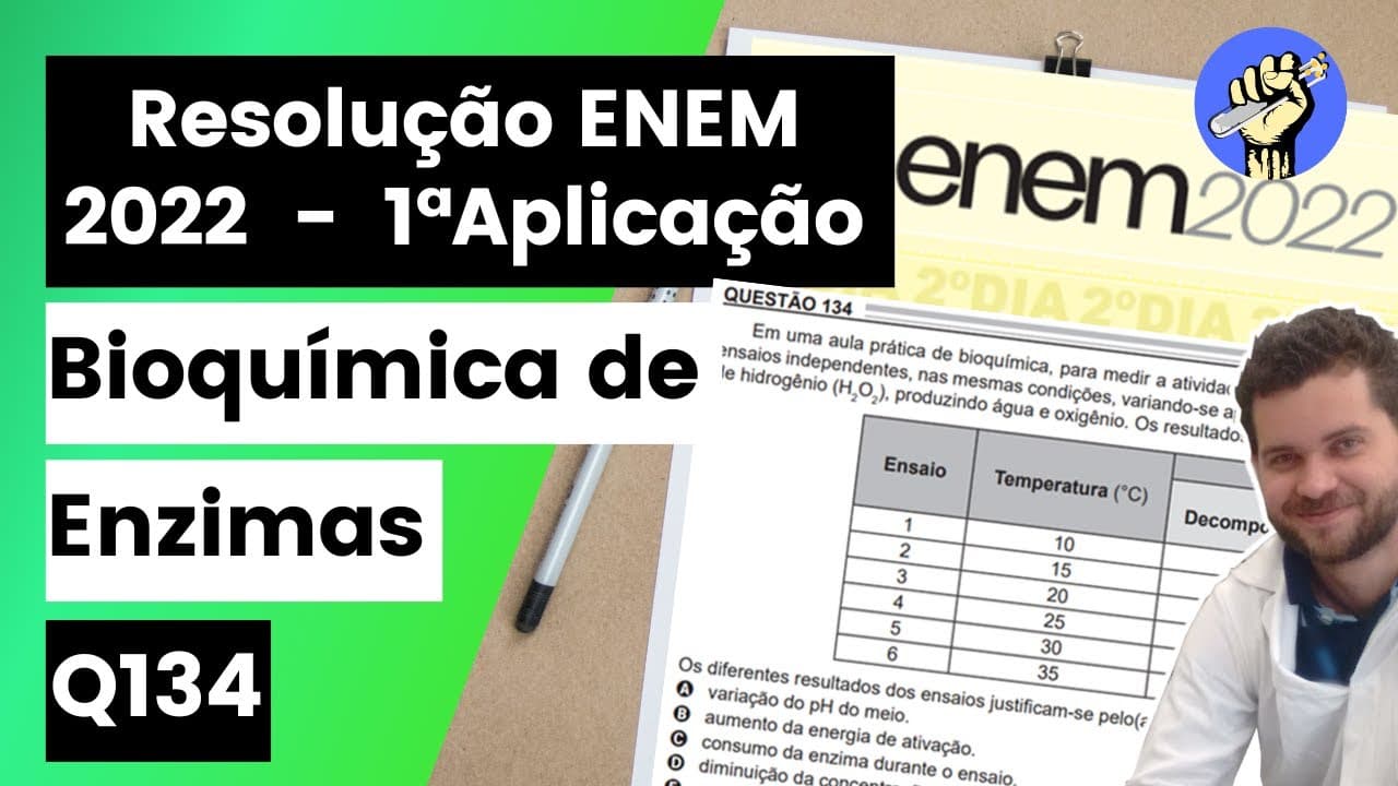 Thumbnail: ✏️ENEM 2022 | Em uma aula prática de bioquímica, para medir a atividade catalítica da enzima