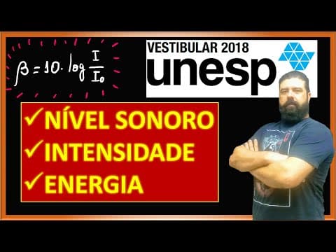 Thumbnail da aula: Unesp - 2018 | 81 - Nível sonoro + Intensidade + Energia + Função log