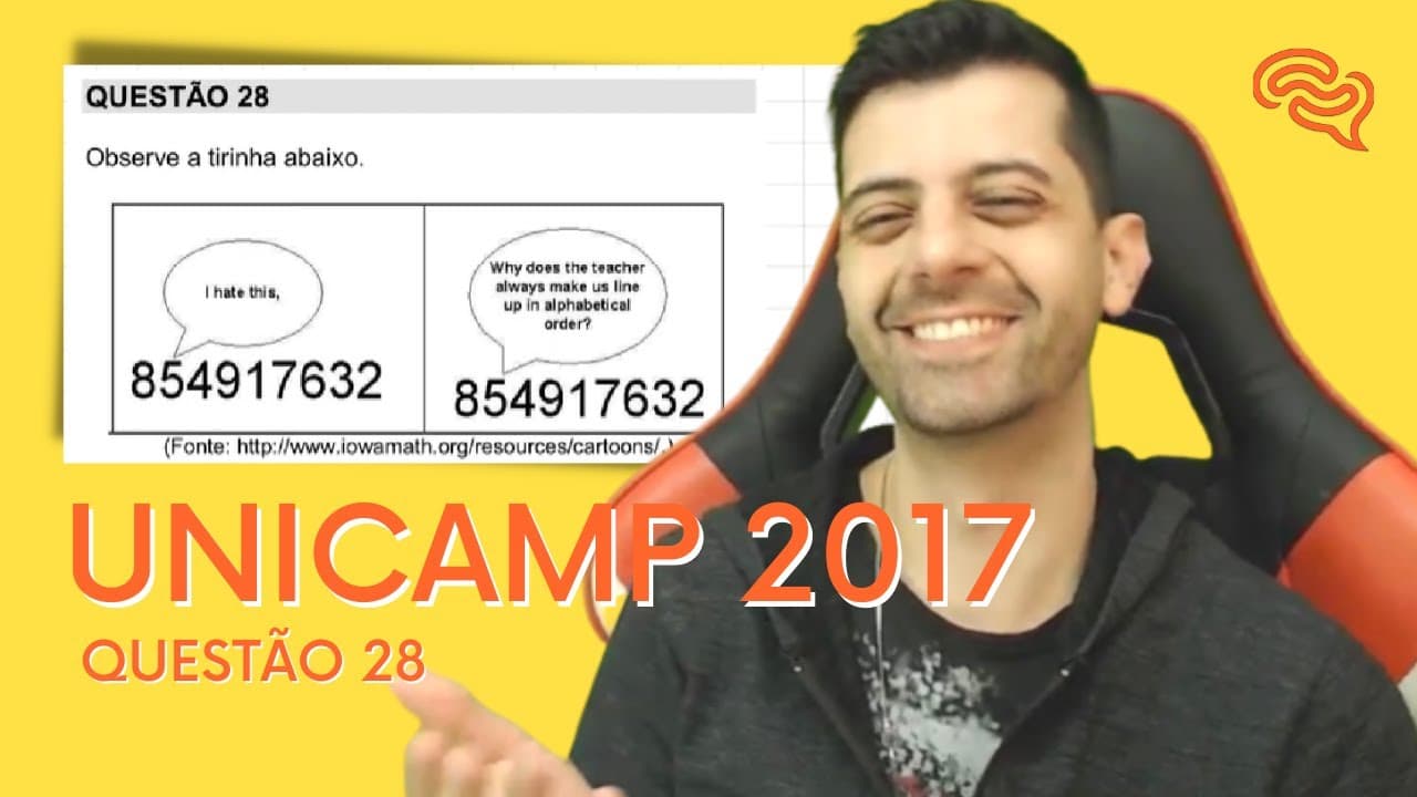 Thumbnail: UNICAMP 2017 - Q28 - Observe a tirinha  Na lingua portuguesa, a ordem